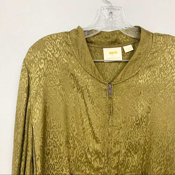 ANTHRO MAEVE 🫒 From Anthropologie - Leopard Print Bomber Jacket - Size XL - Picture 6 of 9